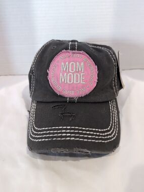 MOM MODE All Day Every Day KBETHOS Adjustable Cap/Hat BLACK/PINK NWT